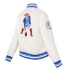 Womens new england patriots retro classic full snap satin cream jacket