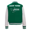Womens new york jets retro classic wool and leather green jacket
