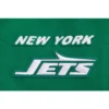 Womens new york jets retro classic wool leather green patch jacket