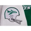 Womens new york jets retro classic wool leather green patch logo