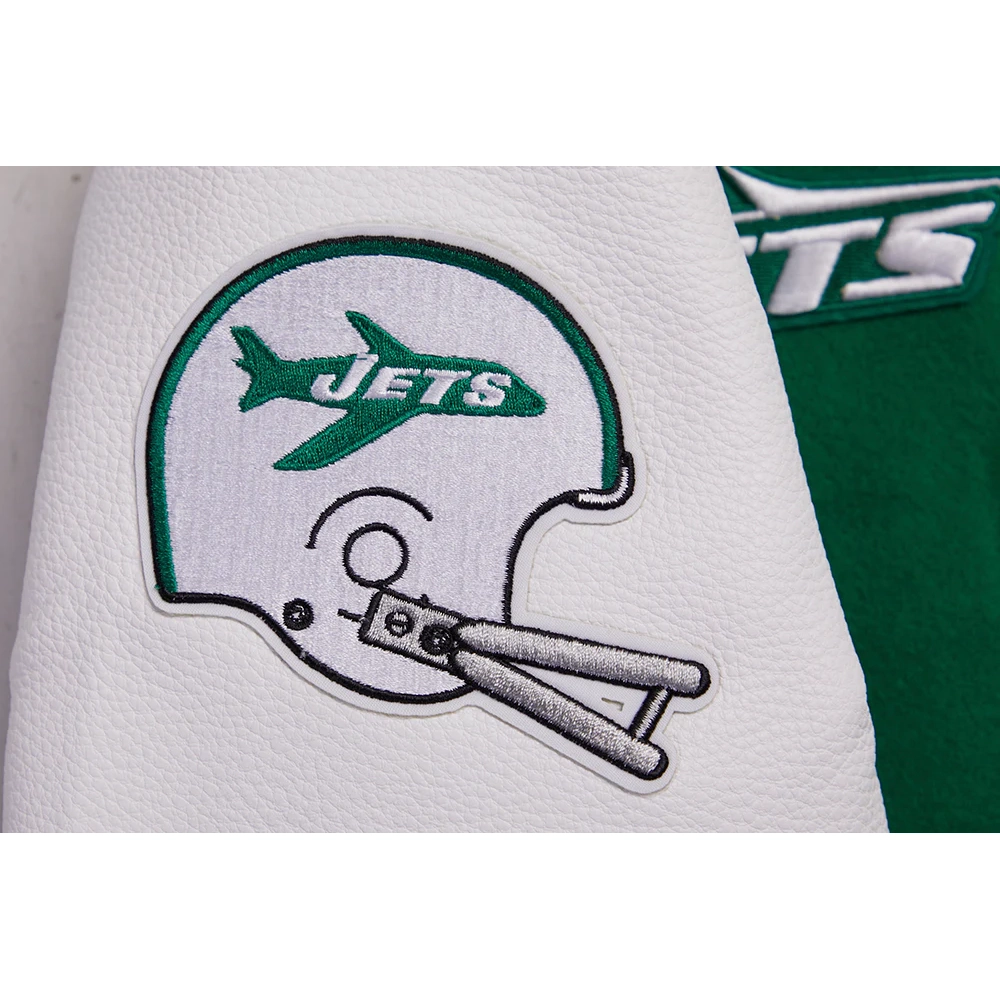 Womens new york jets retro classic wool leather green patch logo