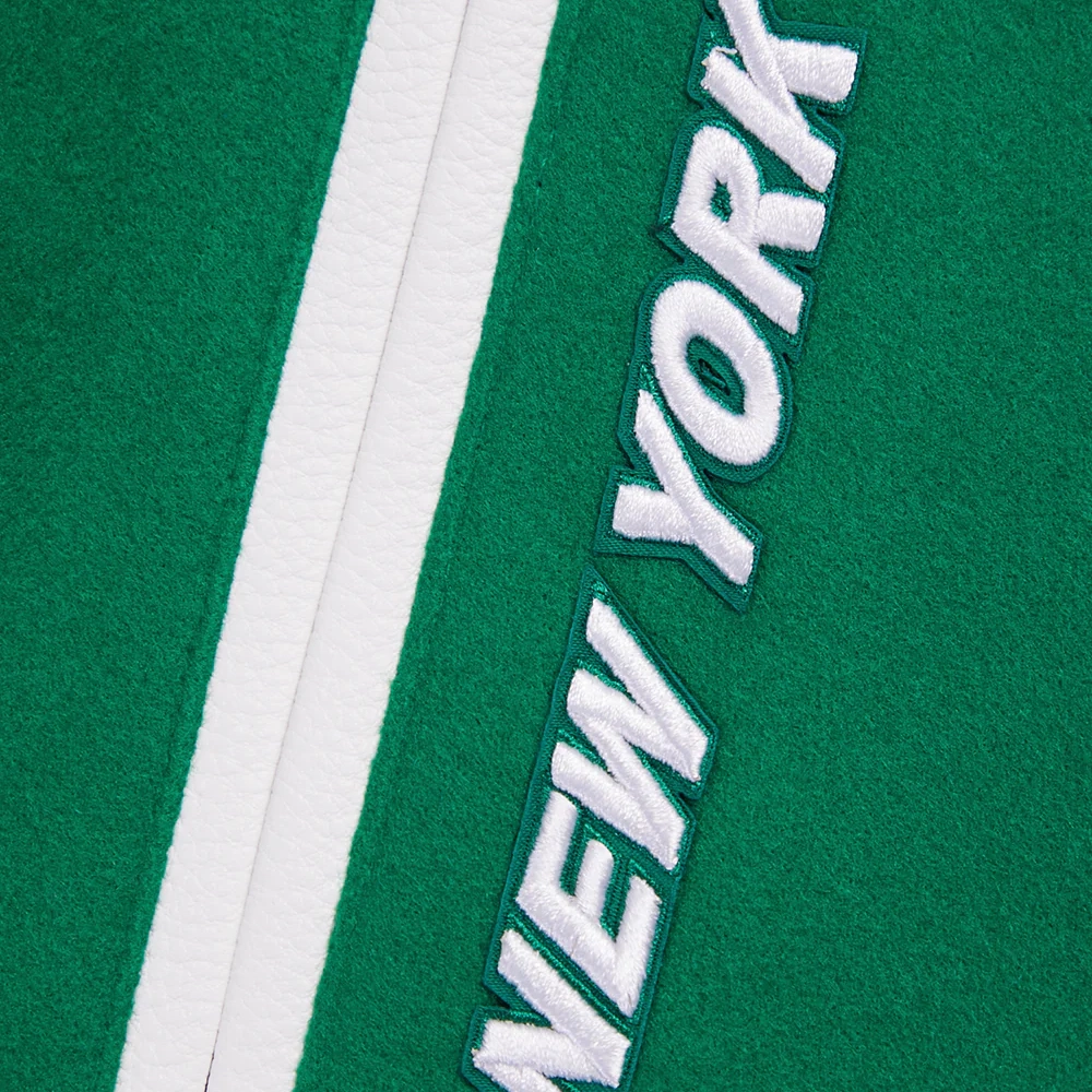 Womens new york jets retro classic wool leather green patch