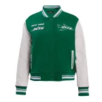 New York Jets Women's Retro Classic Wool/Leather Jacket