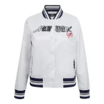 New York Yankees Women's City Ransom White Satin Jacket