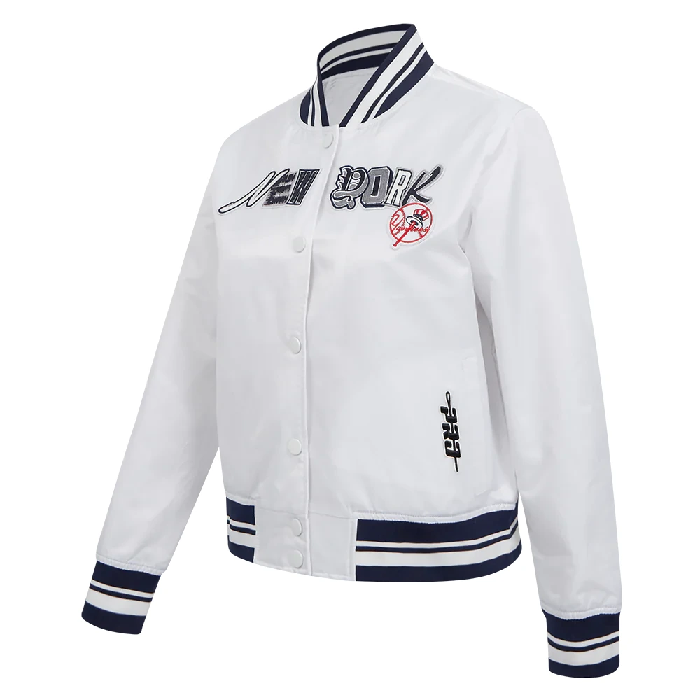 Womens new york yankees city ransom satin varsity jacket
