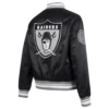 Womens oakland raiders retro classic black satin jacket