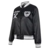 Womens oakland raiders retro classic full snap black satin