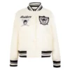 Womens oakland raiders retro classic full snap satin jacket