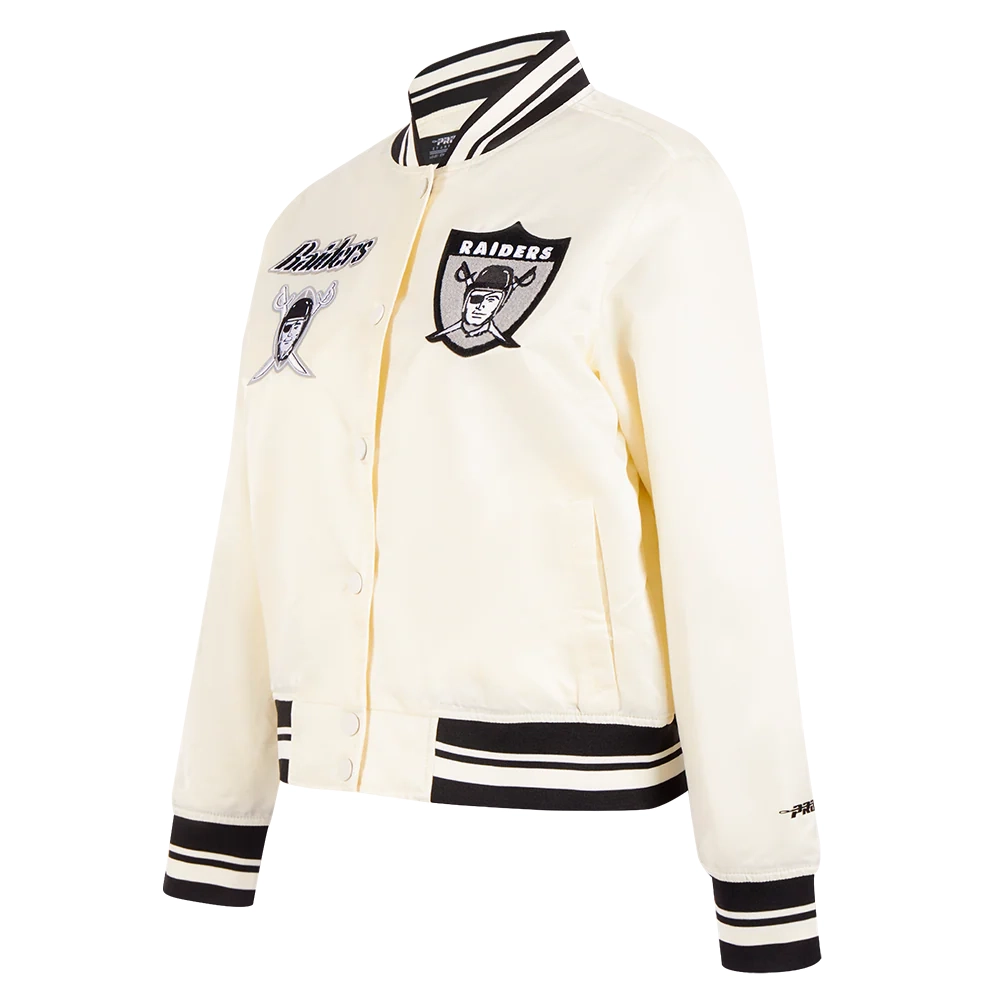 Womens oakland raiders retro classic full snap satin