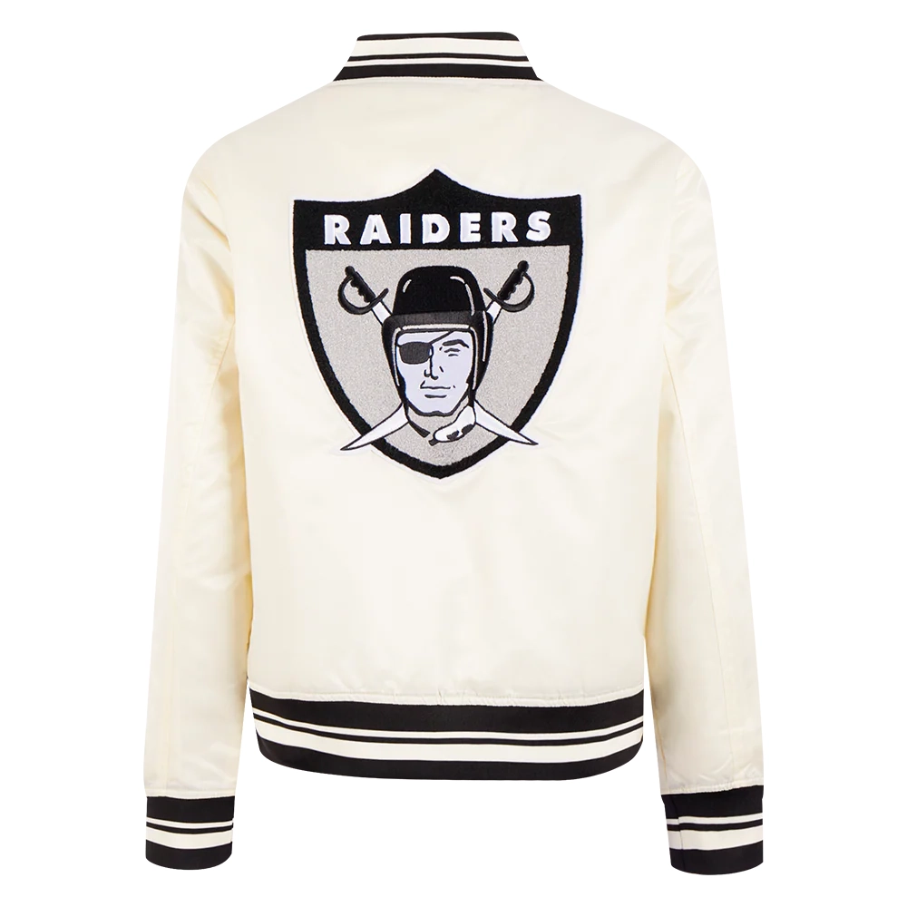 Womens oakland raiders retro classic satin jacket