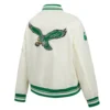 Womens philadelphia eagles retro classic full snap cream jacket