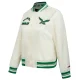 Womens philadelphia eagles retro classic full snap cream satin