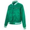 Womens philadelphia eagles retro classic full snap satin green jacket