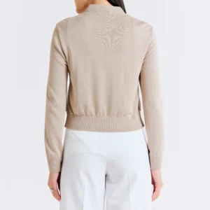 Womens slim fit beige bomber jacket