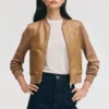 Womens slim fit brown jacket