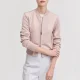 Womens slim fit dusty pink wool leather jacket