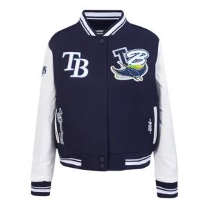 Womens tampa bay rays city ransom wool leather navy jacket