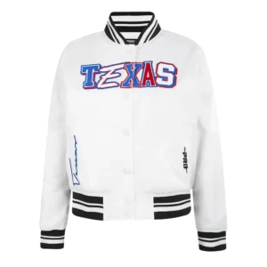 Womens texas rangers city ransom satin varsity jacket