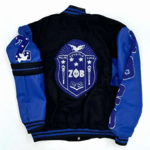Zeta phi beta ole skool letterman wool leather varsity jacket