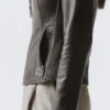 Ziper pockets womens magalie brown leather jacket