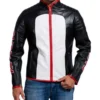 Arrow fairplay black white leather jacket