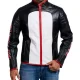 Arrow fairplay black white leather jacket