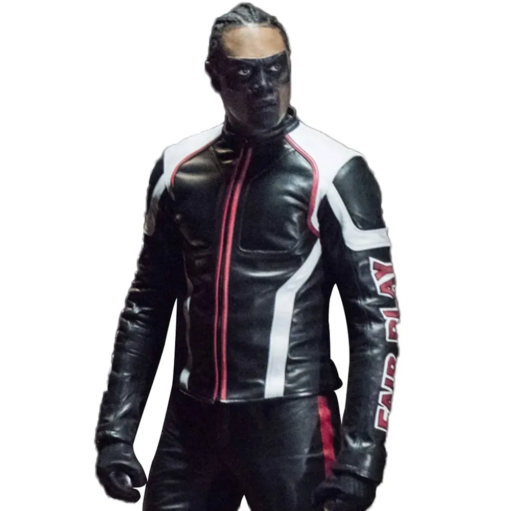 Arrow fairplay blackwhite leather jacket