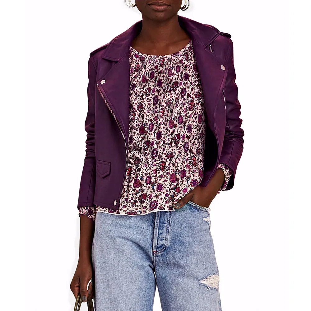 Big sky s03 plum purple leather jacket
