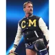 Cm punk navy and white bomber letterman jacket