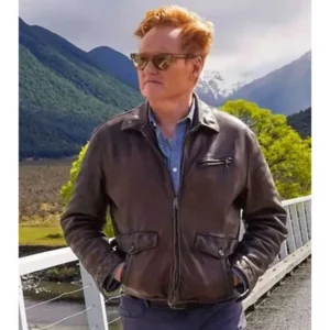 Conan obrien must go conan obrien brown leather jacket
