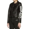 Daryn carp biker black leather jacket