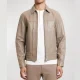 Desmond chiam with love season 2 beige leather jacket