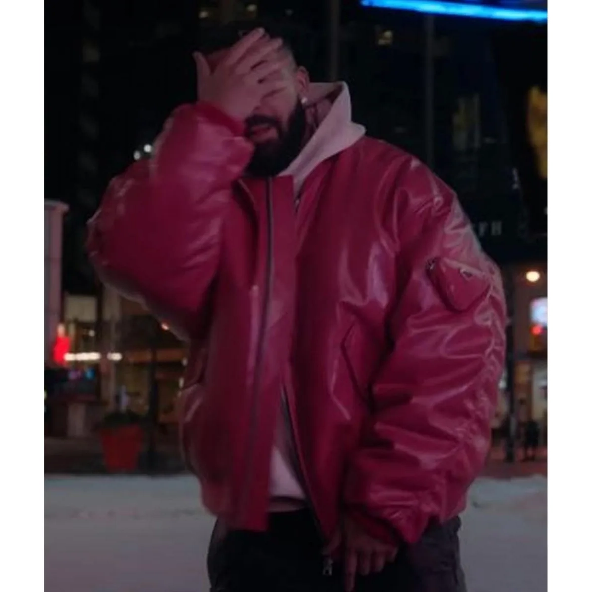 Drake pink leather jacket