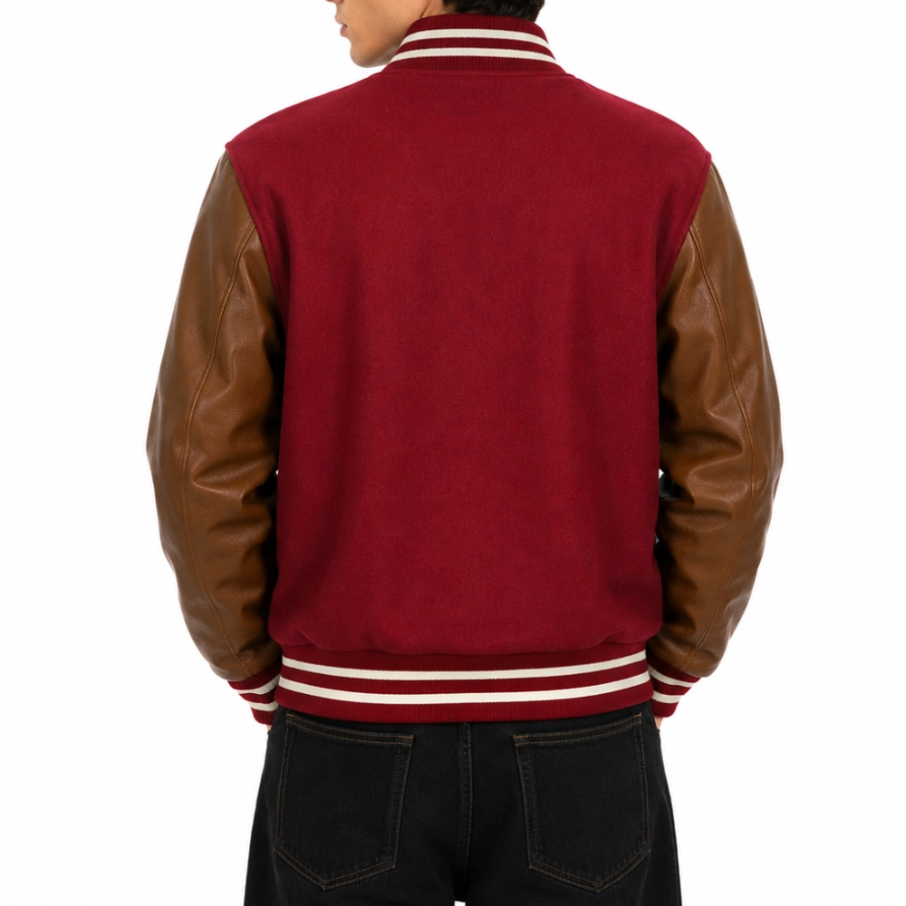 Echo kellum grand crew rib knit letterman jacket