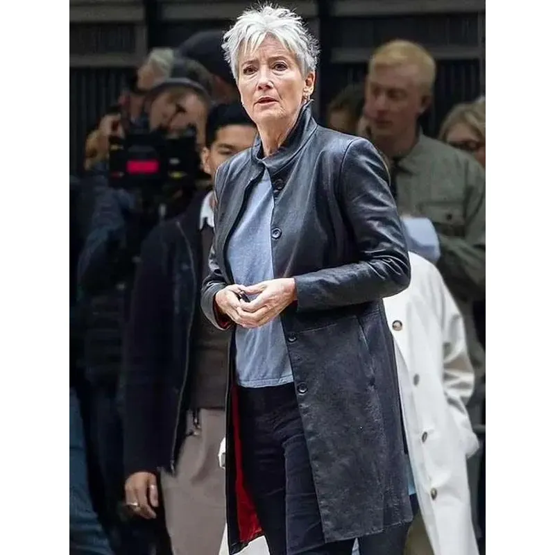 Emma thompson black coat