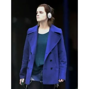 Emma watson blue wool peacoat