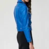 Erinn westbrook royal blue leather jacket
