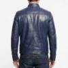 Evil s02 mike colter navy blue leather jacket