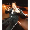 Fredo bang black fleece track jacket
