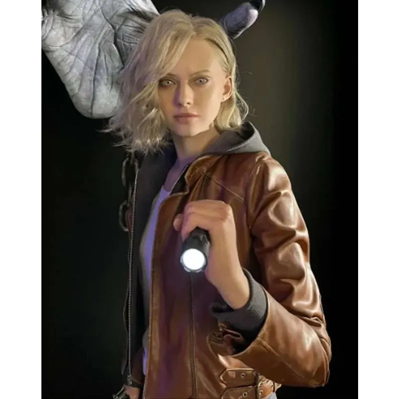 Grace ashcroft brown leather jacket
