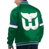 Hartford whalers home game green satin jacket