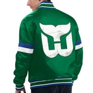 Hartford whalers home game green satin jacket