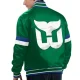 Hartford whalers home game green satin jacket