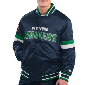 Hartford whalers home game navy jacket