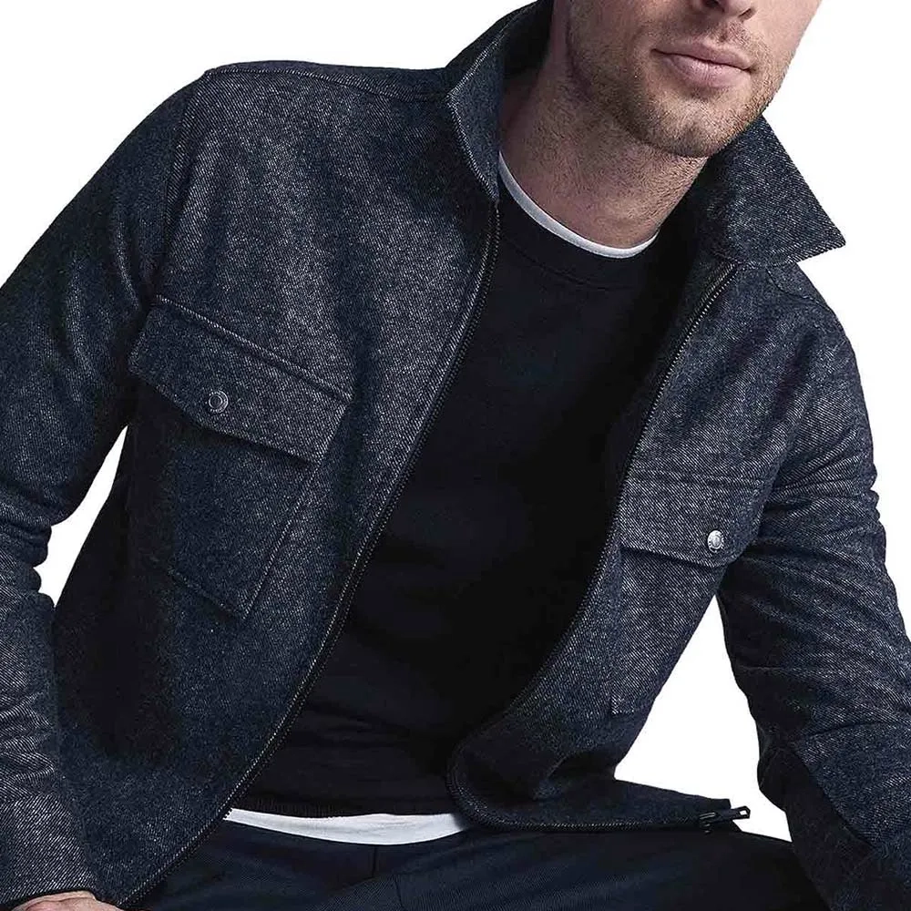 Hudson and rex s05 john reardon navy blue wool varsity jacket