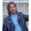 James crockett black leather biker jacket