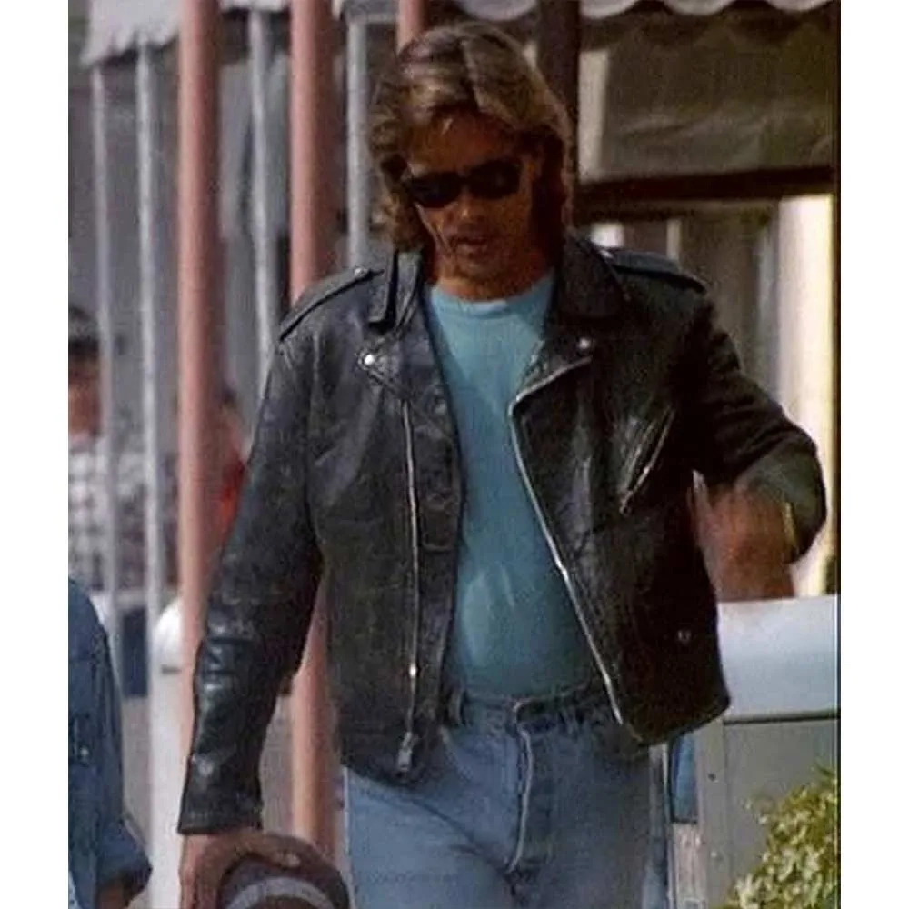 James crockett black leather jacket