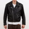 James crockett miami vice black leather jacket