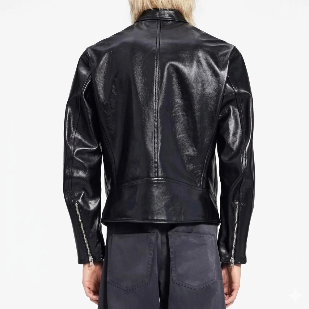 Jimin face biker leather jacket