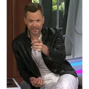 Joel mchale live with kelly and mark black leather jacket